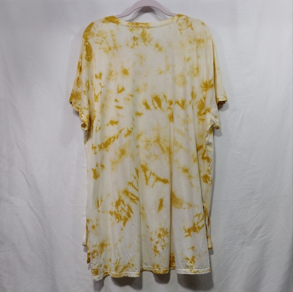 Lane Bryant Tie Dye Tunic Women's 24 Cream Yellow Boho Artsy Beach Summer - Picture 5 of 7